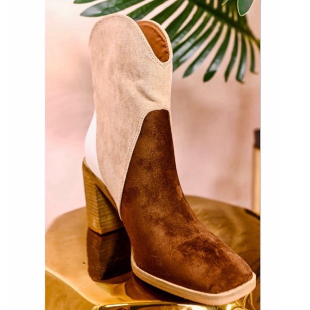 Chestnut Color Block Suede Boot